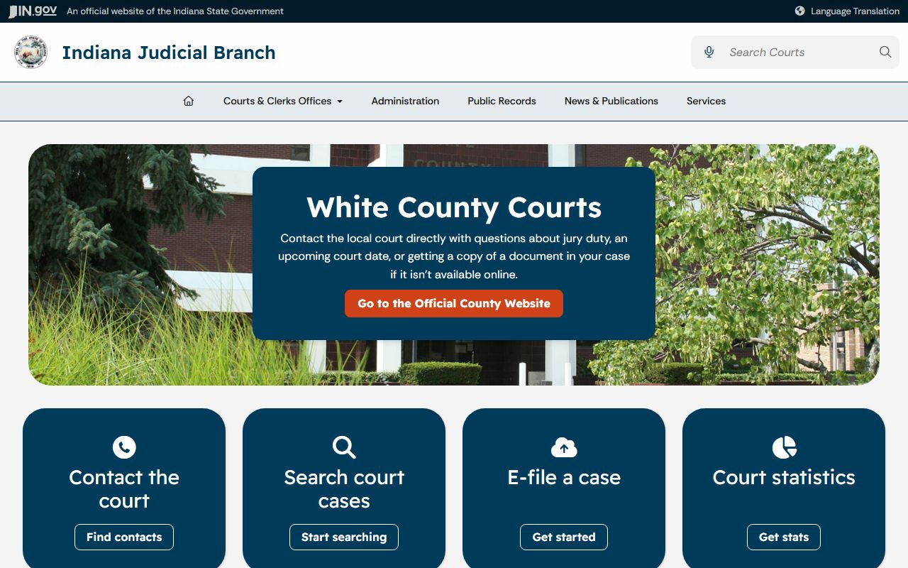White County court records after jail arrest Judicial Branch page