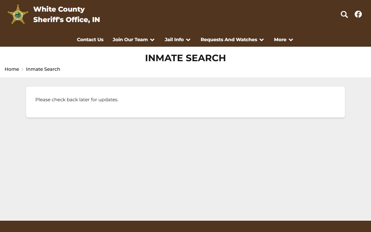White County inmate records sheriff inmate search placeholder
